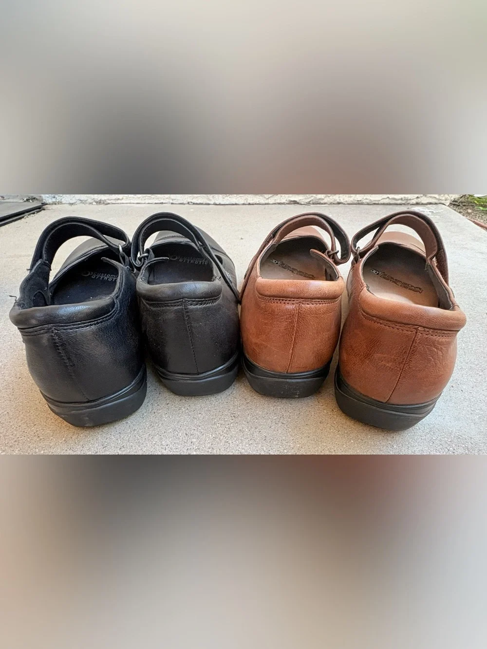 2X ABEO Abby Womens 10 Black/Brown Leather Mary Jane Casual Comfort Shoes Lot